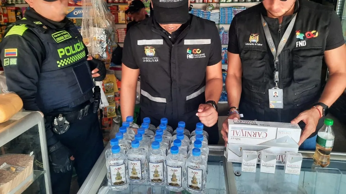 Golpe al contrabando en Turbaco: decomisan cigarrillos y licor ilegal