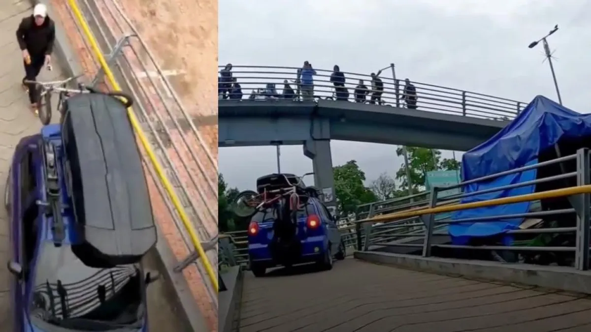 Influencers desatan polémica por intentar subir un vehículo a un puente peatonal: ¿qué multa podrían recibir?