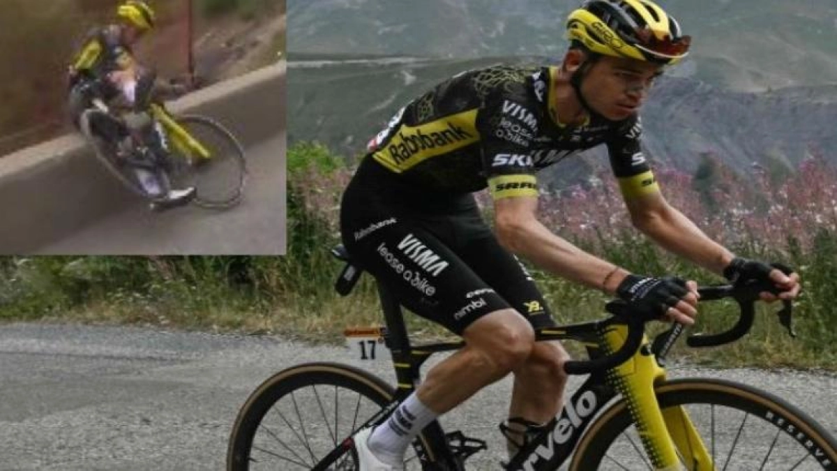 Video | Espeluznante caída de Sepp Kuss en la etapa 20 del Tour de Francia: lo salvó el muro de contención de irse al abismo