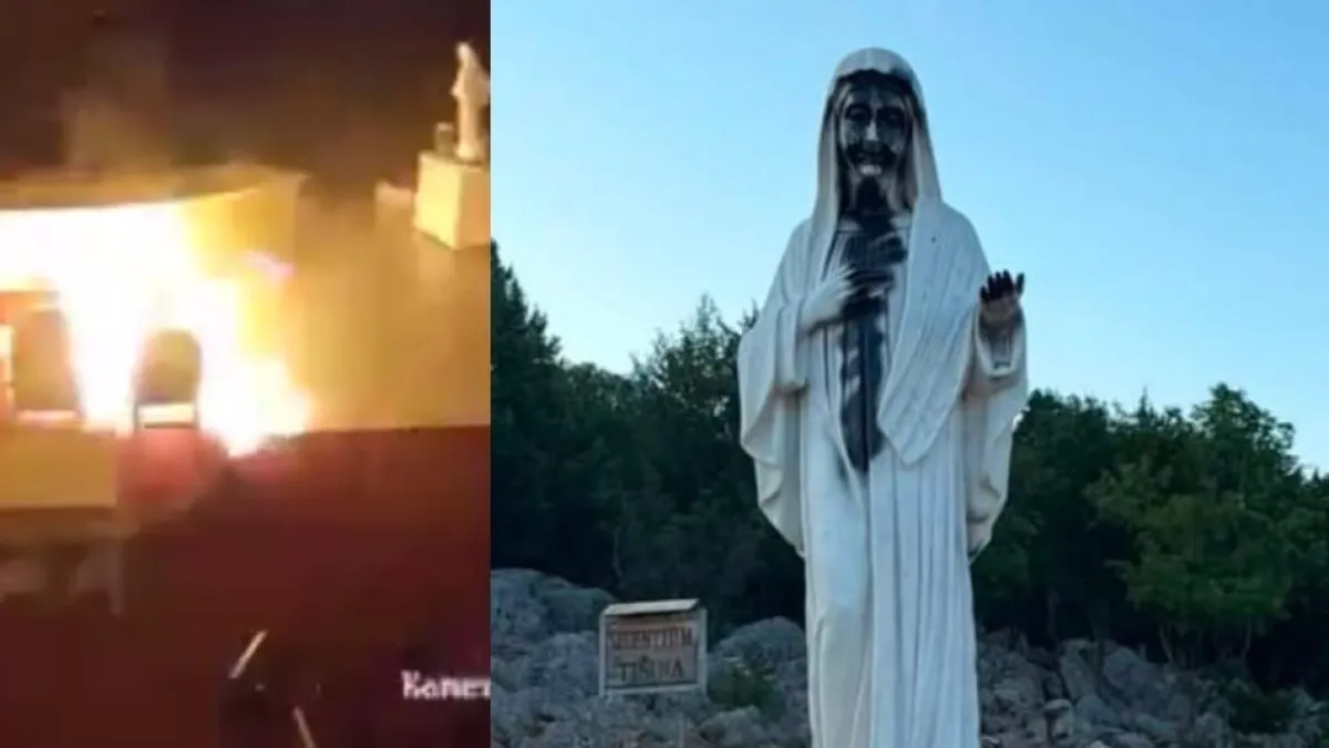Video | Vandalizan el santuario de la Virgen María en Medjugorje: detuvieron a un hombre y habló el Vaticano