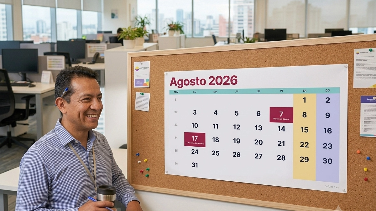 Festivos de agosto de 2026 en Colombia: así funcionarán los días de descanso y puentes del mes