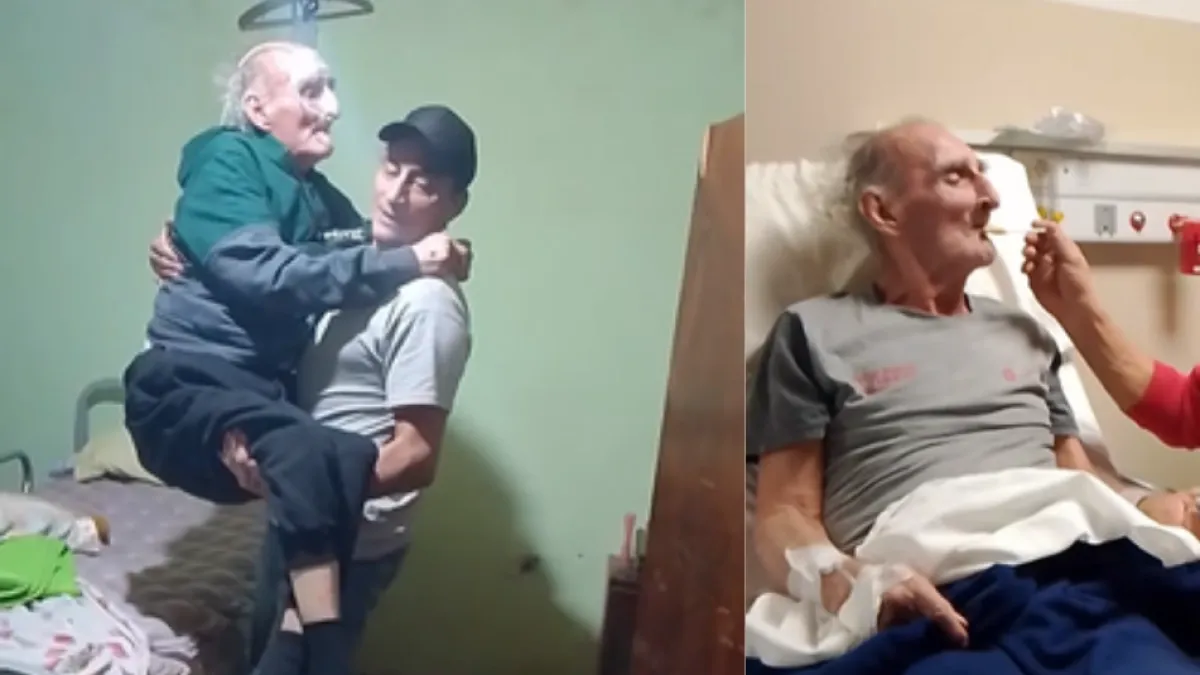 El conmovedor video en el que un hombre le devuelve a su padre todos los cuidados que le dio cuando niño: 'Cuidar a quien te cuidó'