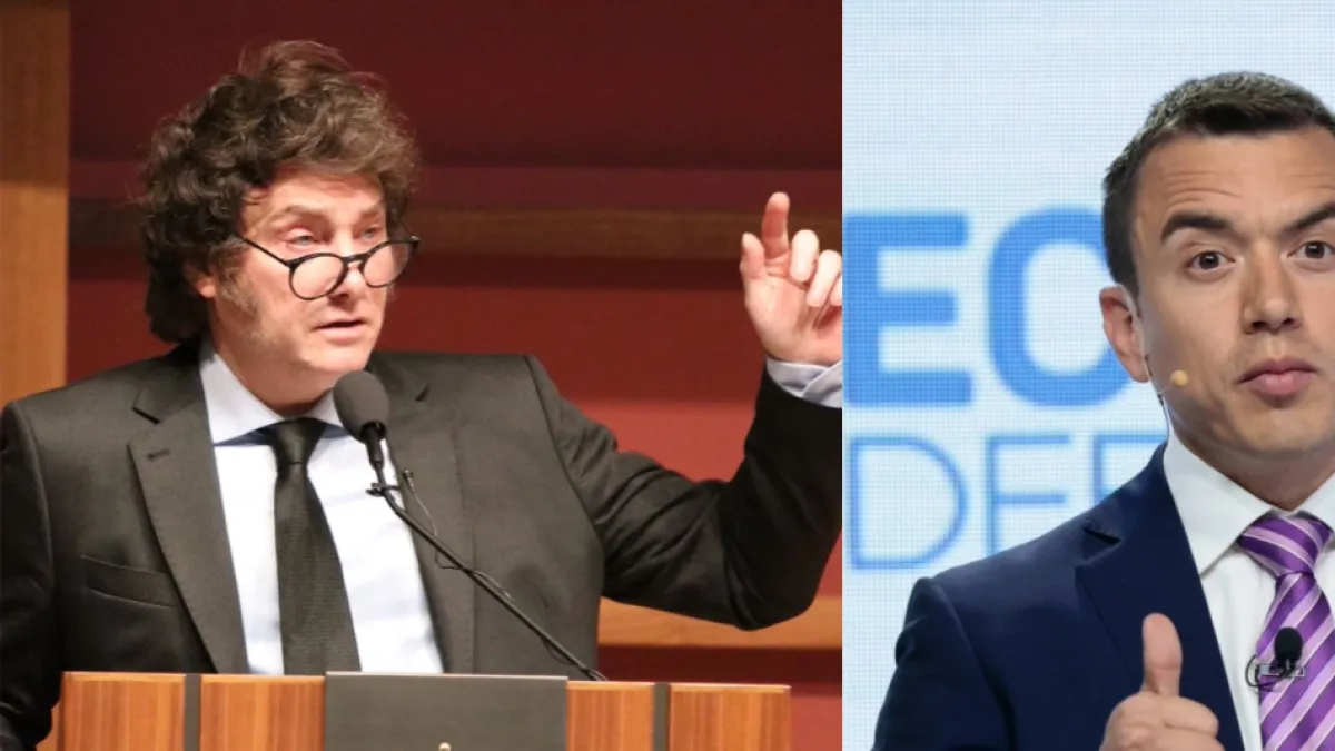 Javier Milei, presidente de Argentina, viaja a Ecuador para reunirse con Daniel Noboa antes de asistir a la posesión de Abelardo De La Espriella
