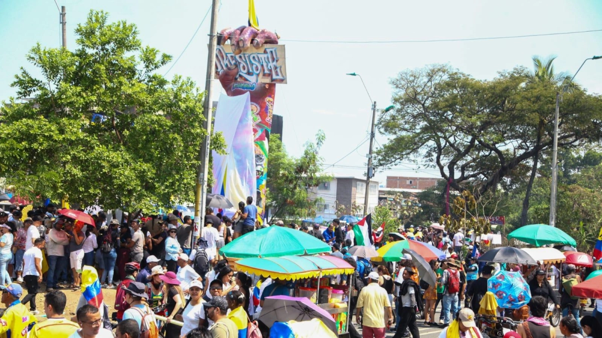 La movilización alrededor del monumento a la Resistencia durante el 7 de agosto en Cali: así transcurrió la jornada