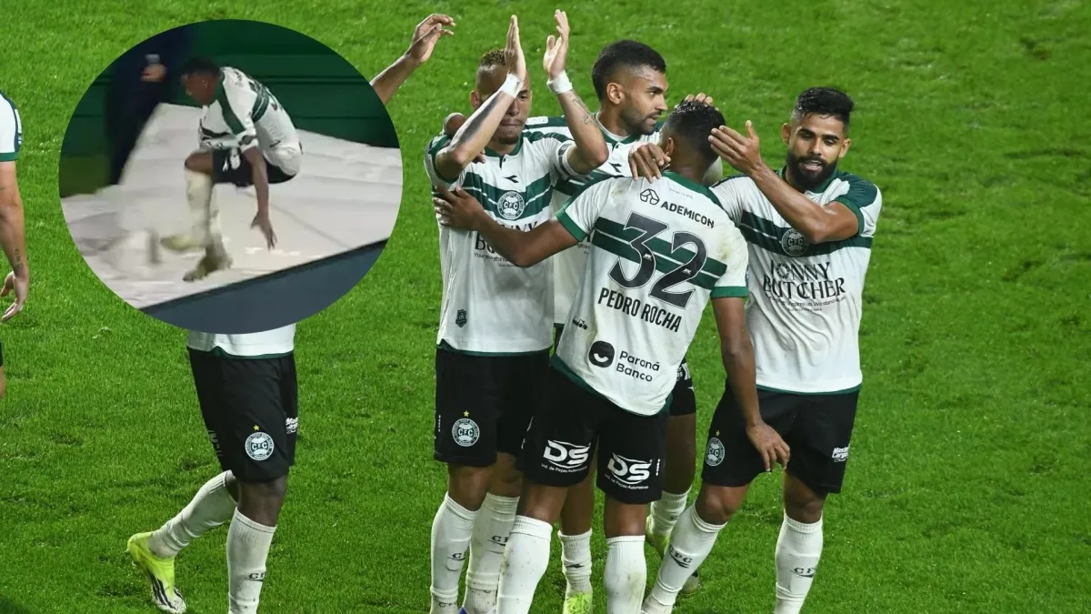 Fue a celebrar su gol, saltó la valla y se lesionó al caer en el túnel de vestuarios: ocurrió en Brasil y encima el VAR le anuló la anotación (video)