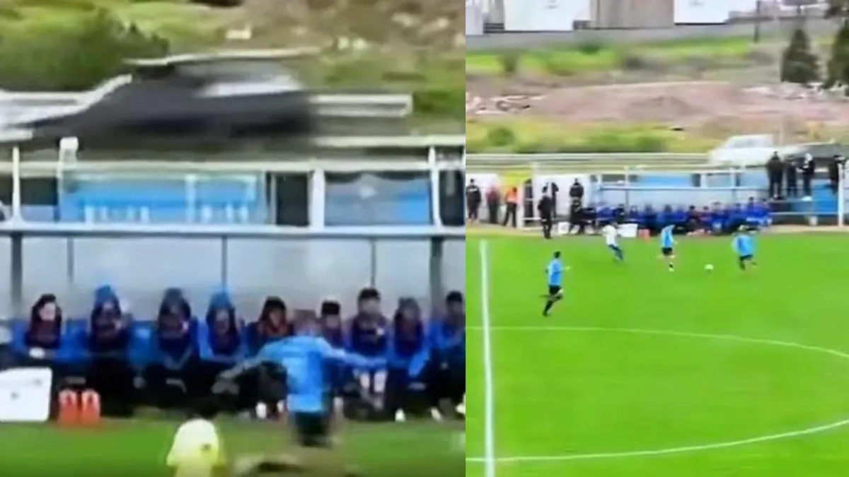 Video | Surrealista imagen en el fútbol de Uruguay: defensor despejó el balón, lo mandó a la carretera y ocasionó un accidente de tránsito