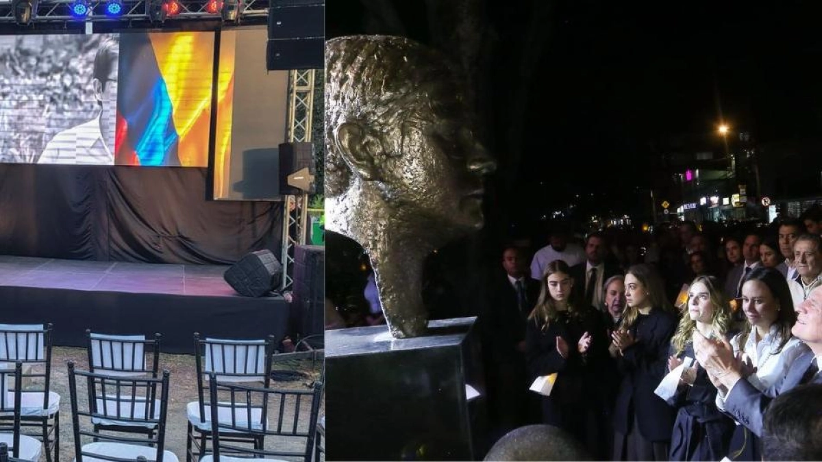 Parque en Bogotá donde fue asesinado Miguel Uribe Turbay cambió de nombre: revelaron estatua del senador en acto conmemorativo por su magnicidio