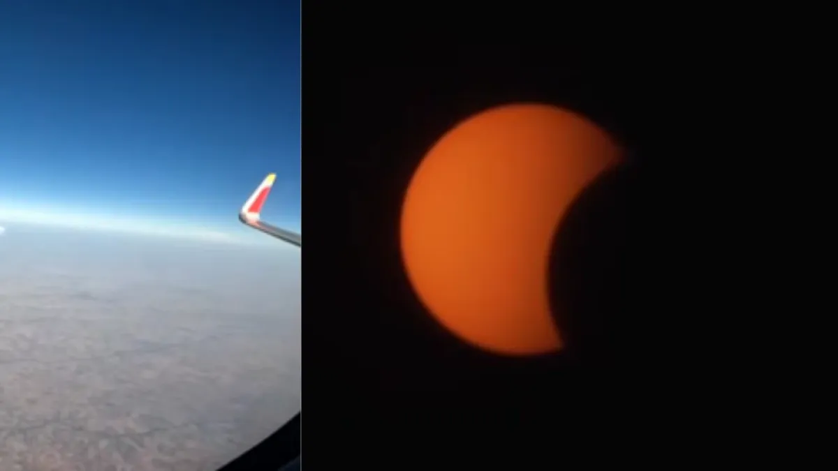 Video: así se vio el eclipse total de Sol desde un avión que sobrevoló España