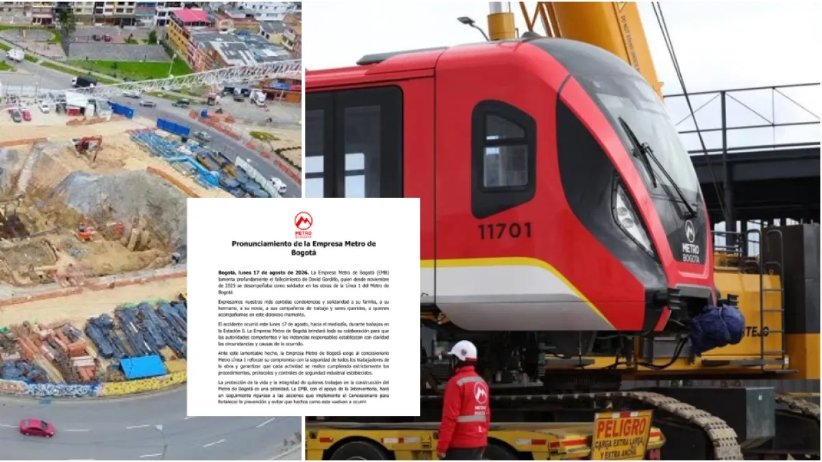 Muere trabajador durante las obras de la Línea 1 del Metro de Bogotá: empresa exige reforzar la seguridad tras el accidente