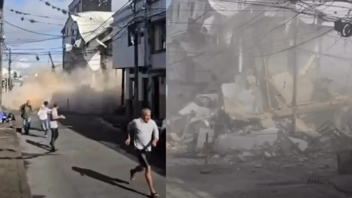 En video se mostró cómo una casa de tres pisos en Pereira se desplomó ocho días después del terremoto: la gente corre desesperadamente para salvarse