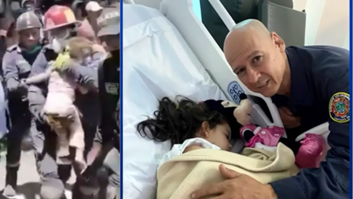 El conmovedor reencuentro de Sofía con el bombero que la rescató en Cali: 'Estoy muy contento de que haya sobrevivido'