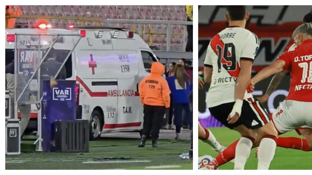 Alarma en Santa Fe por Daniel Torres: fue trasladado en ambulancia al final del partido contra River tras fuerte golpe