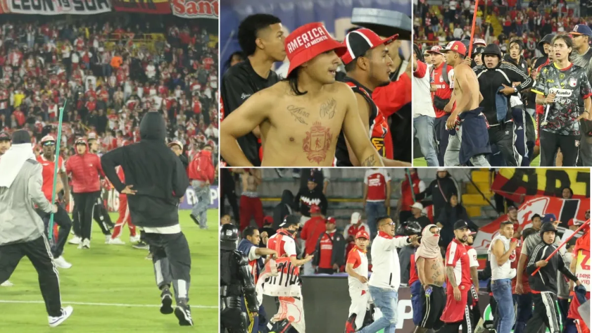 Los rostros de los hinchas que invadieron cancha de El Campín y que buscan autoridades tras fuertes desmanes en partido Santa Fe vs. América de Cali
