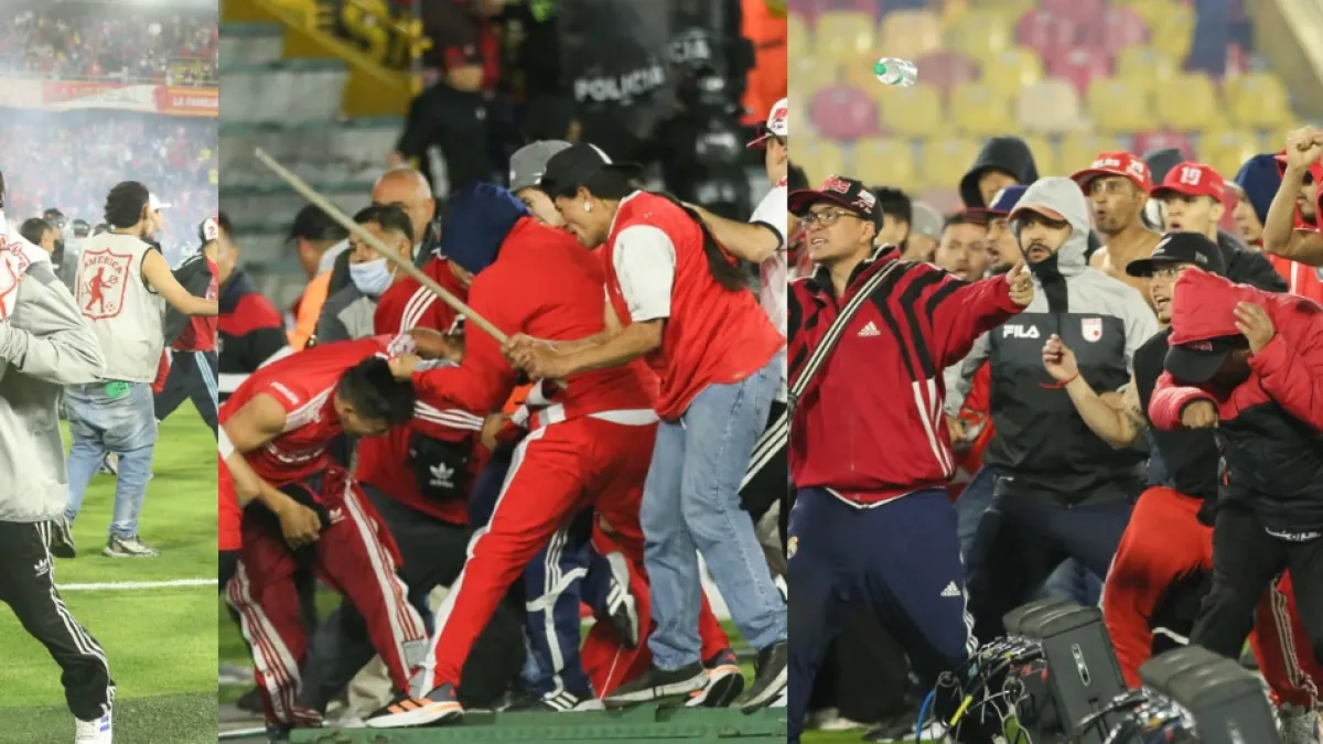 ¿Por qué se iniciaron los disturbios entre hinchas de Santa Fe y América de Cali en El Campín que terminaron en invasión del estadio? Revelan la razón