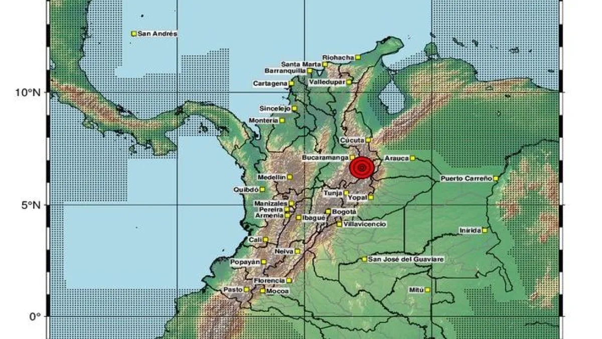 Nuevo temblor en Colombia de 5.4 con epicentro en Santander