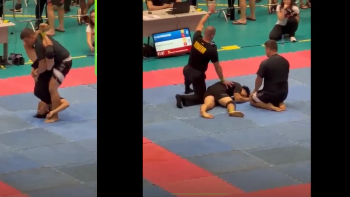  Willian Hiroyuki Masuda, deportista brasileño de jiu-jitsu, sufrió grave lesión en su columna tras recibir...