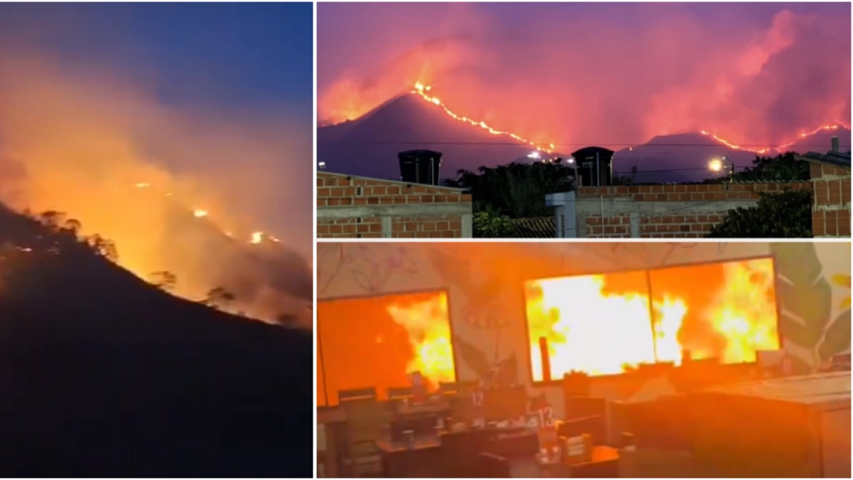Voraz incendio forestal en Ábrego, Norte de Santander, avanza hacia sectores poblados y obliga a reforzar la respuesta de los organismos de socorro