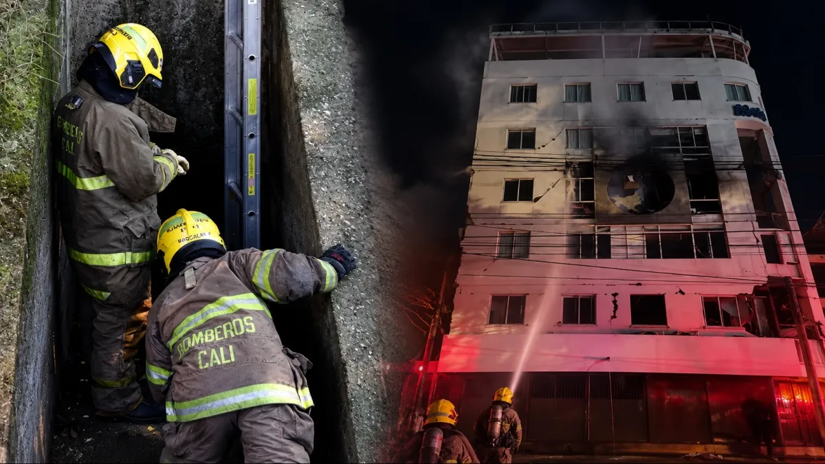 Tensión por incendio en el hotel Metrópolis Plaza, uno de los edificios afectados por el terremoto en Cali que será demolido
