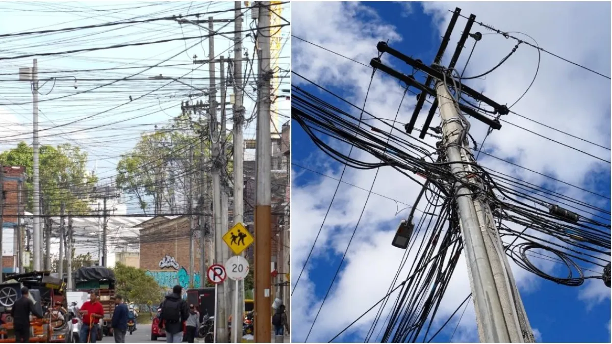 Bogotá busca ponerle fin al 'cablerío' que cuelga de postes y fachadas: 70 % de los cables instalados en la ciudad estaría en desuso