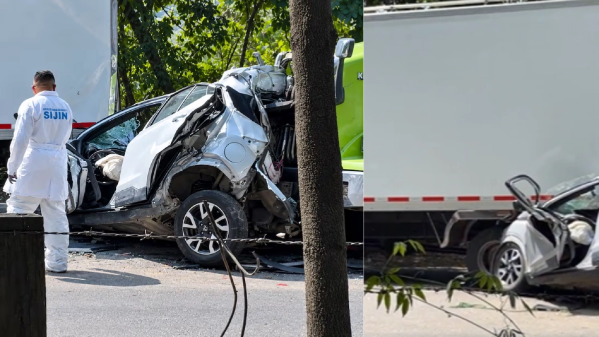 Aparatoso accidente múltiple en Simacota, Santander, deja una mujer muerta y dos heridos: uno de los carros chocó contra un camión y quedó destruido