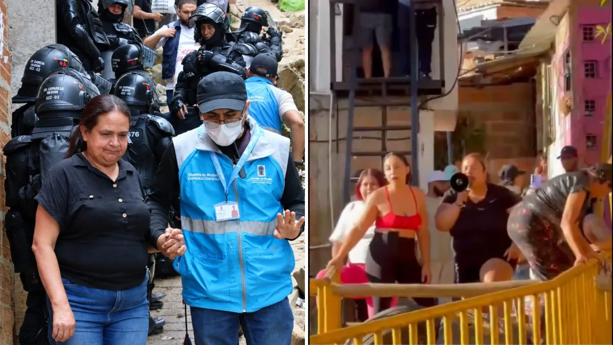 Continúan las tensiones en Manrique por desalojo a familias: Alcaldía de Medellín señala que busca salvar vidas; civiles denuncian excesos de fuerza