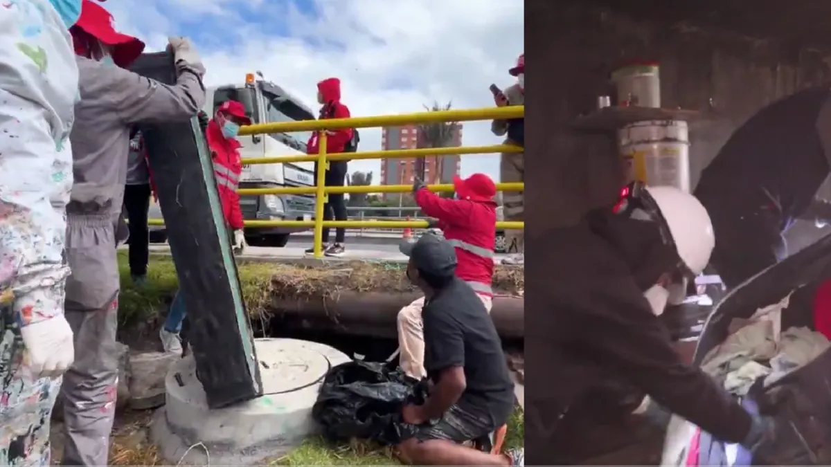 Video | Lo que había en el 'apartamento' de un habitante de calle debajo de un puente en el norte de Bogotá; muebles y seis toneladas de basura