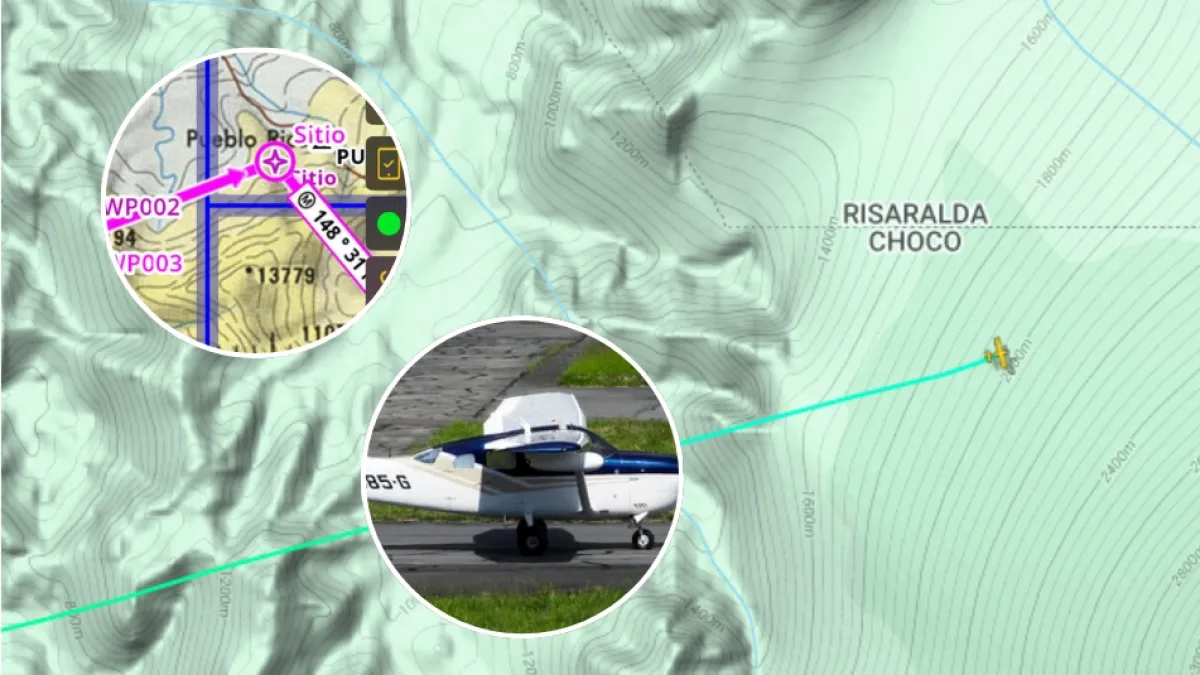 Esta es la zona donde se perdió avioneta en la que viajaban 5 personas desde Condoto a Guaymaral: alertan que vuelo 'no era normal'; 'Nada de rastros'