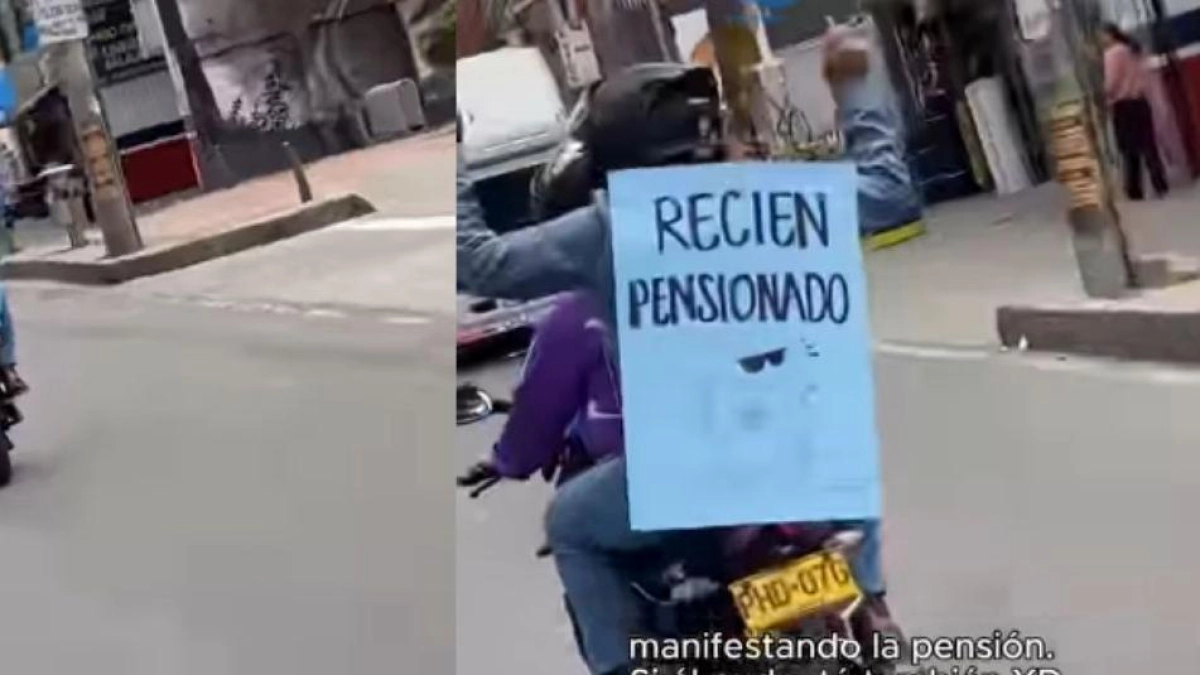 Hombre se vuelve viral tras celebrar el fin de su vida laboral con un cartel y recorrer las calles en una moto: 'Recién pensionado'