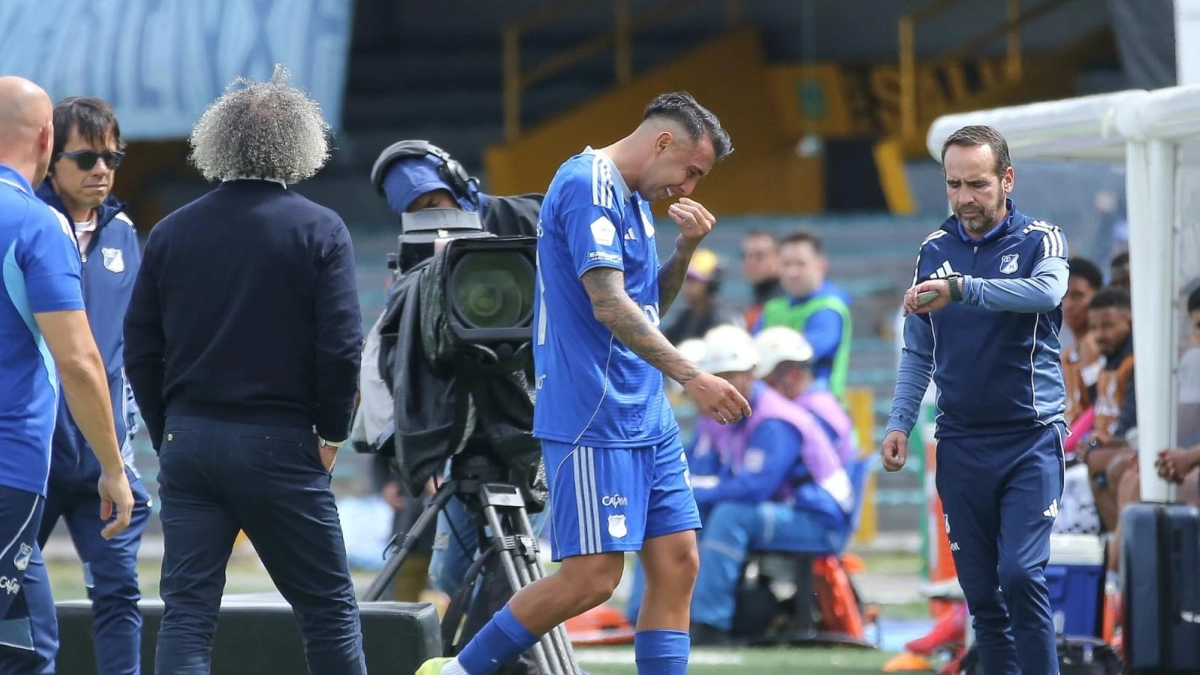 Rodrigo Contreras enciende las alarmas en Millonarios: salió lesionado y entre lágrimas
