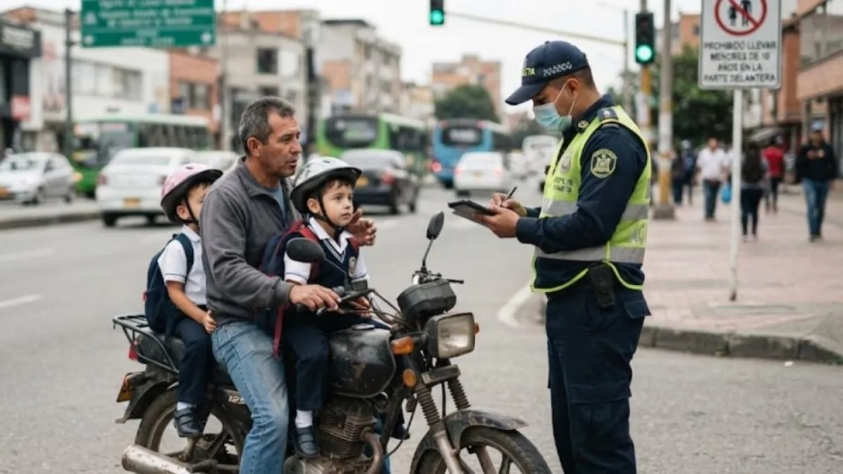 ¿Carga a sus hijos en la parte delantera de la moto? Podría enfrentarse a una multa de 3.200 pesos por esta mala práctica