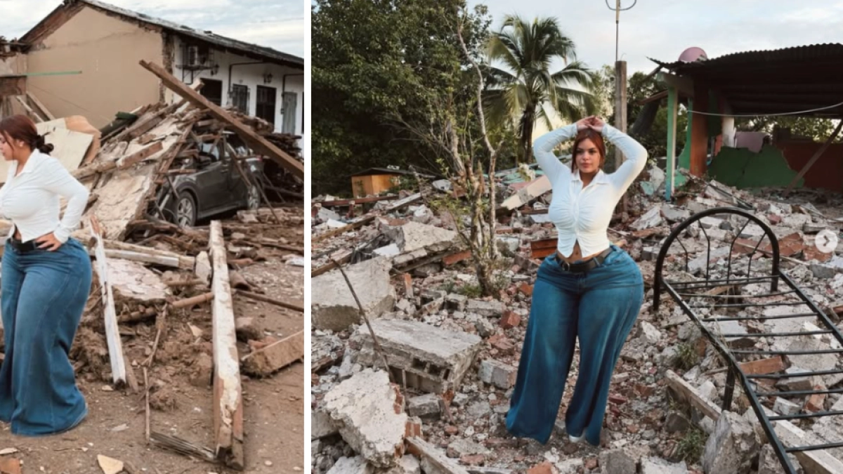 Creadora de contenido panameña recibe fuertes críticas en redes sociales por posar frente a unos escombros tras el terremoto de magnitud 7,7