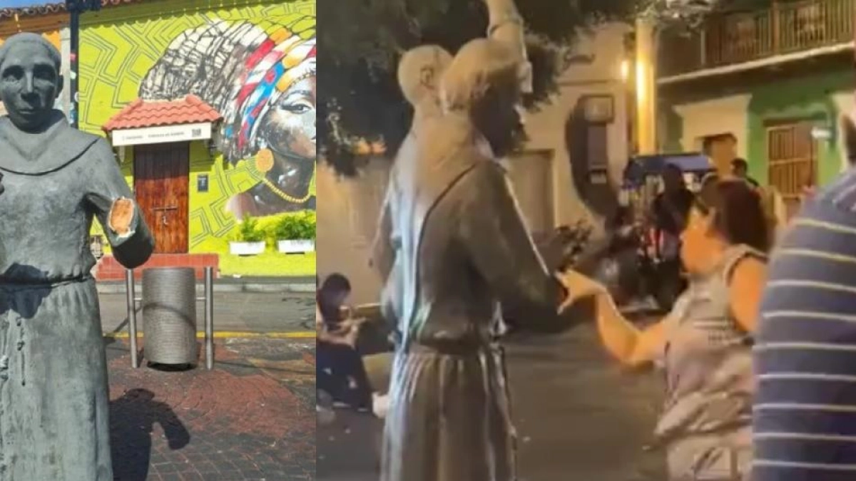 Estatua dañada en Cartagena: piden aplicar a turista una reparación como la de ‘Epa Colombia’ y alcalde exige que responda