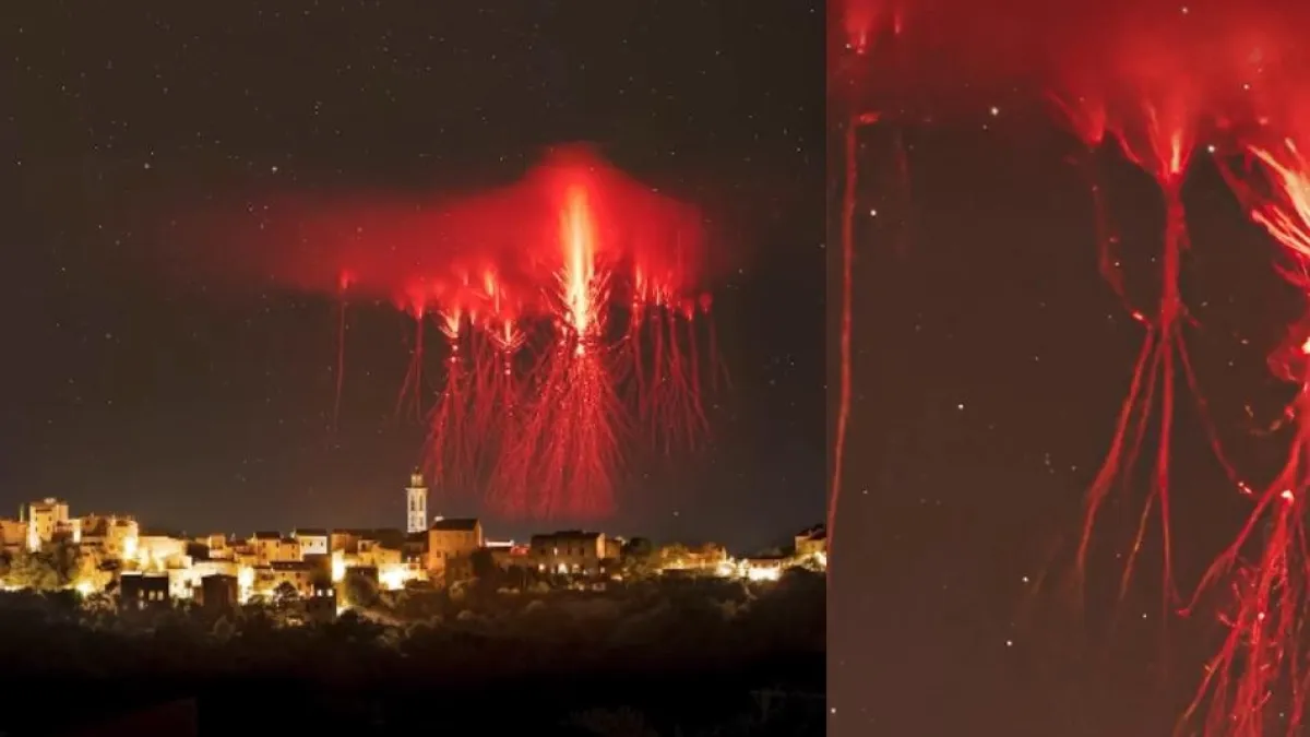 Relámpagos rojos cubrieron el cielo de Francia en medio de una tormenta: ¿qué son los red sprites y por qué los asocian con desastres naturales?