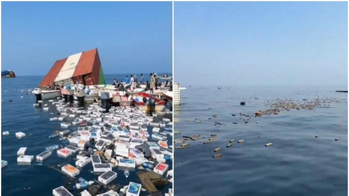 Pescadores rescatan cientos de iPhones del mar tras el hundimiento de un barco en el estrecho de Ormuz