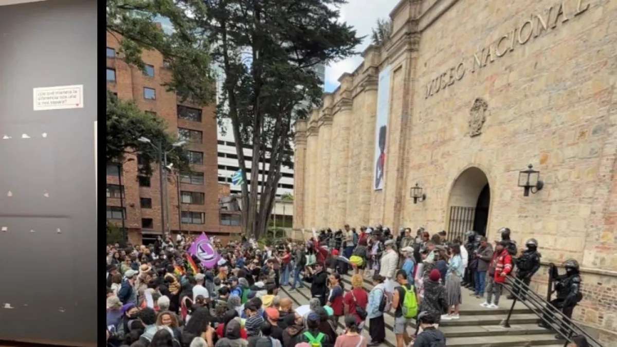 Ciudadanos realizaron plantón al frente del Museo Nacional por retiro de obras del recinto; Unidad Nacional Antidisturbios intervino