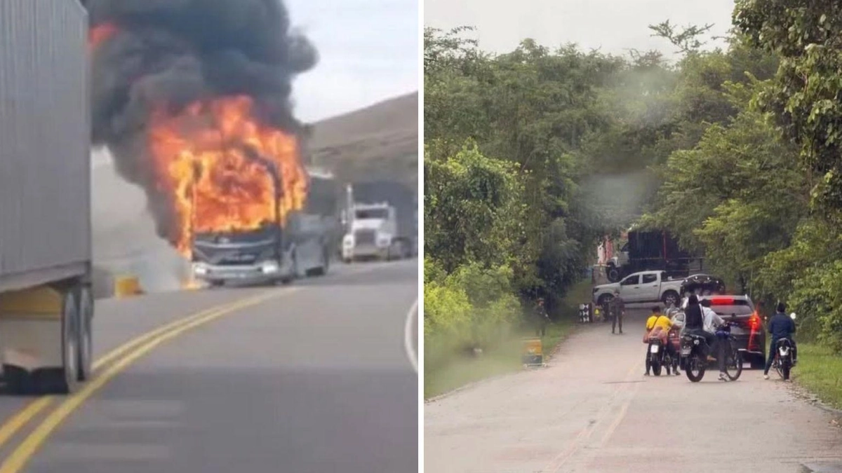 Empresa de bus incinerado denunció cobros de extorsiones y un secuestro por el Eln: ‘Sabemos quiénes son los bandidos’, dijo gobernador de Santander