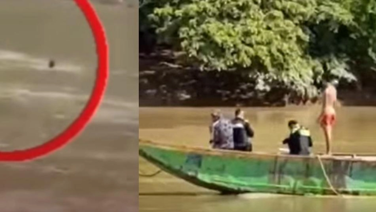 Presunto ladrón se lanzó al río Sinú para escapar tras robar a una mujer en Montería, pero la Policía lo capturó en una canoa