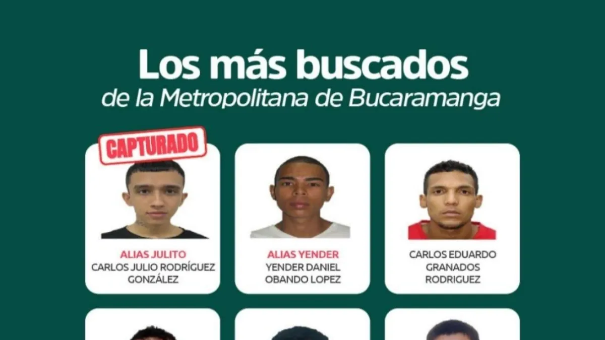 Estos son los cinco más buscados de Bucaramanga: revelan el cartel de los más peligrosos luego de la captura de alias 'Julito', el sicario más temido