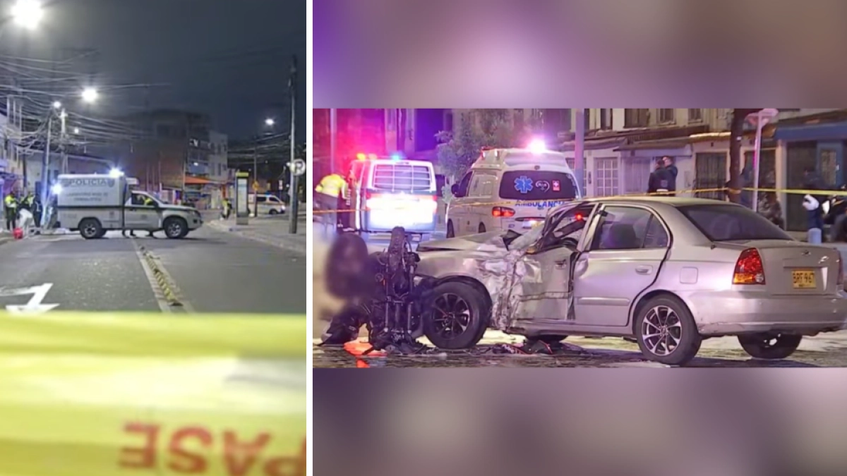 Reportan grave accidente de tránsito en el sur de Bogotá que dejó un motociclista muerto: chocó contra la puerta de un carro y salió despedido