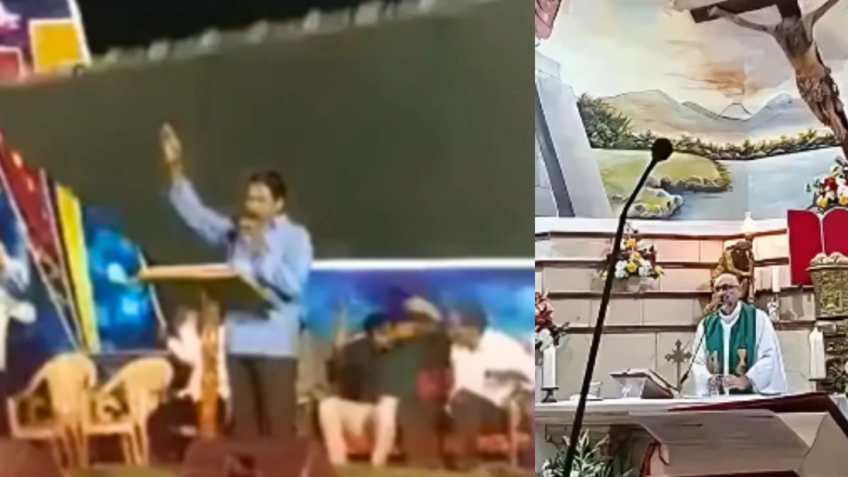 Pastor sobrevivió a la caída de una pantalla LED durante una prédica en India: las imágenes se viralizaron tras la muerte de un cura en Ecuador