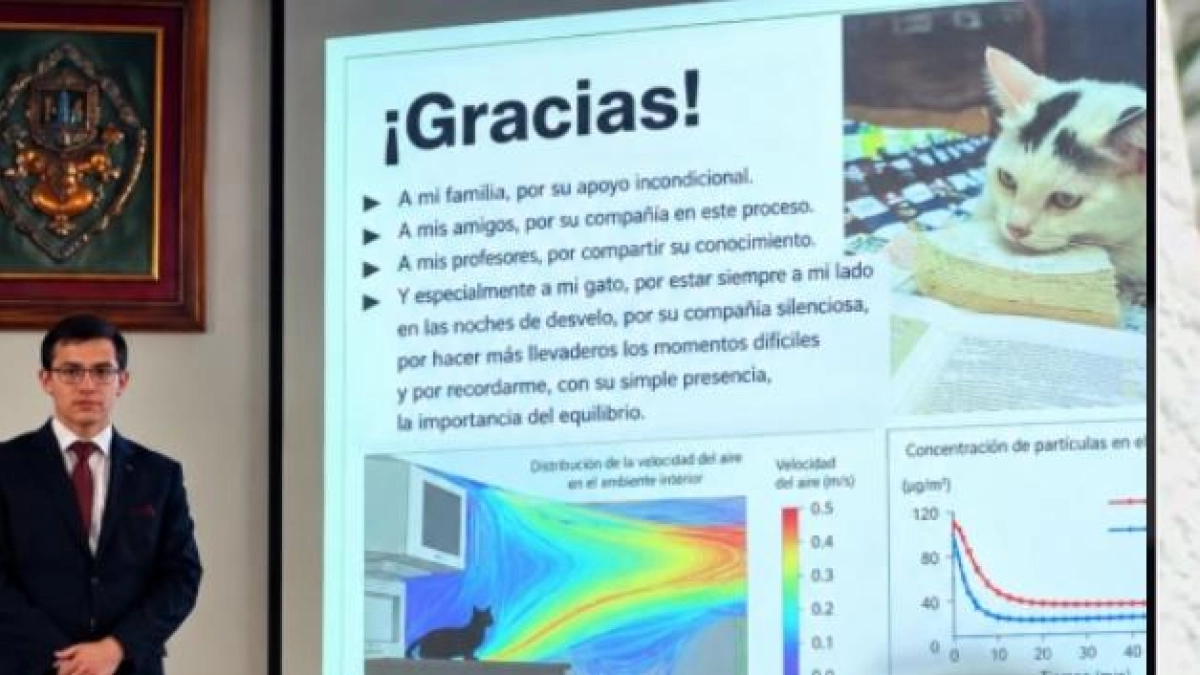 Joven agradeció a su mascota en su tesis tras acompañarlo todas las noches: 'Fue mi compañero de investigación'