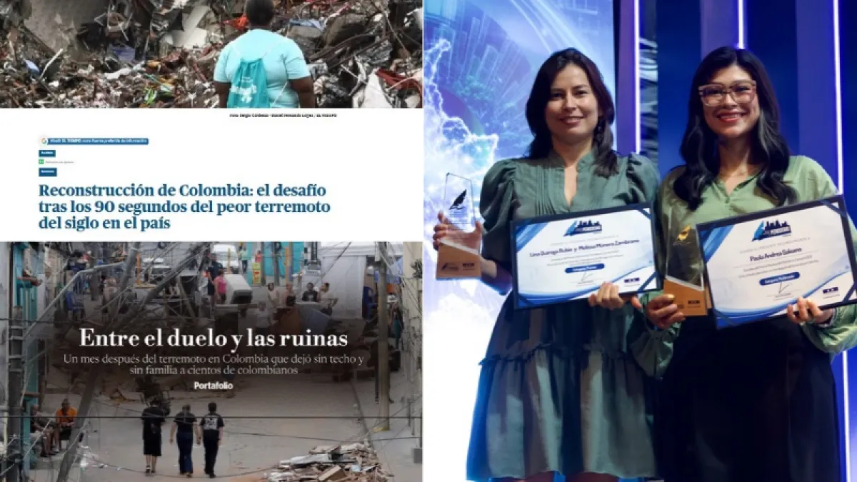 EL TIEMPO y Portafolio ganan dos premios de periodismo Camacol 2026 por sus cubrimientos sobre el devastador terremoto en Colombia
