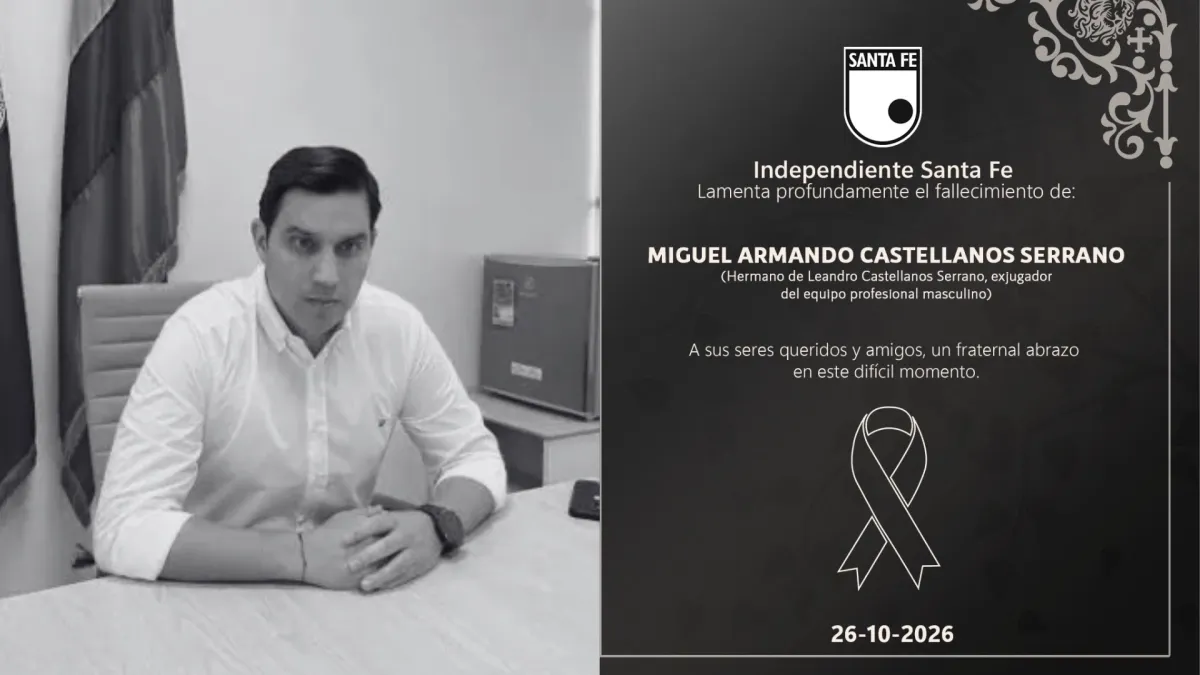 Independiente Santa Fe lamenta el asesinato de Miguel Castellanos, hermano del exarquero y concejal Leandro Castellanos: 'Solidaridad a su familia'