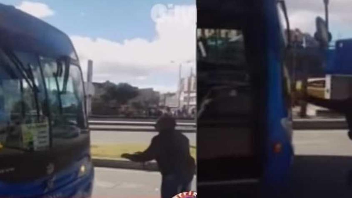 Conductor del SITP intenta atropellar a un pasajero