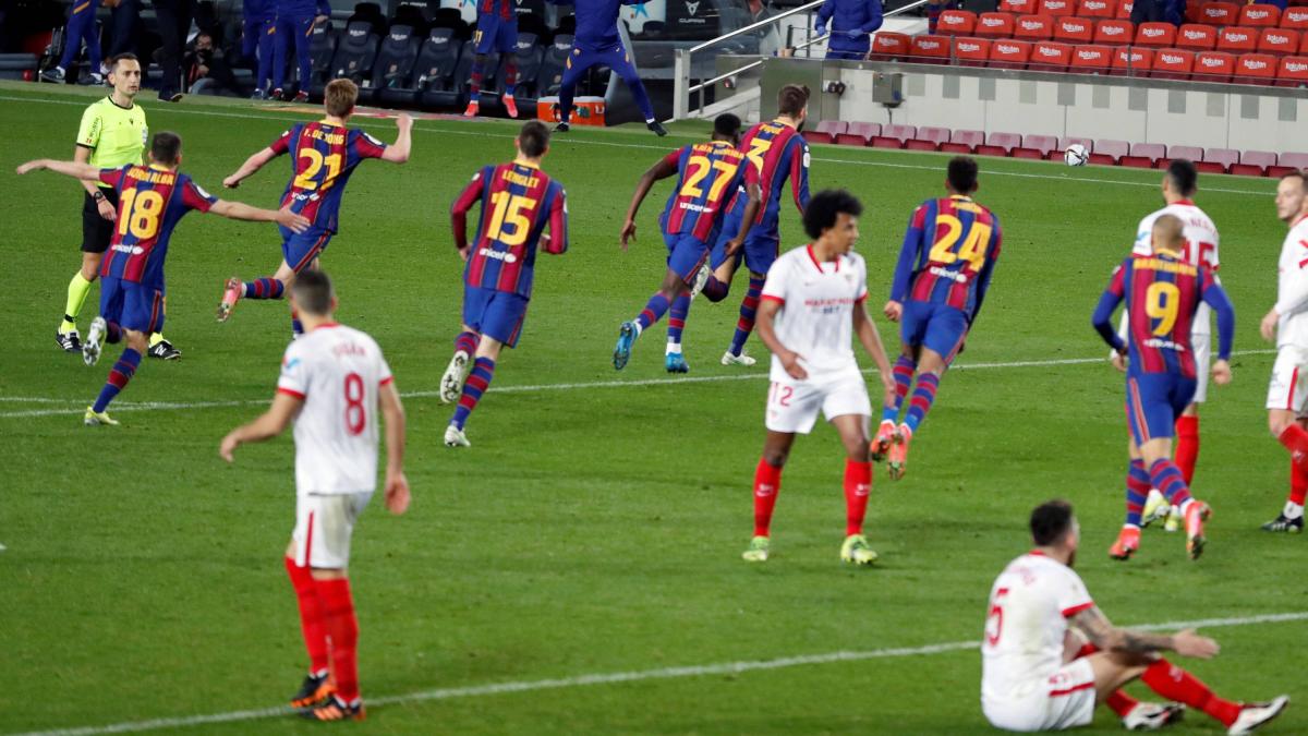Barcelona venció 3-0 al Sevilla y es finalista de la Copa del Rey 2021