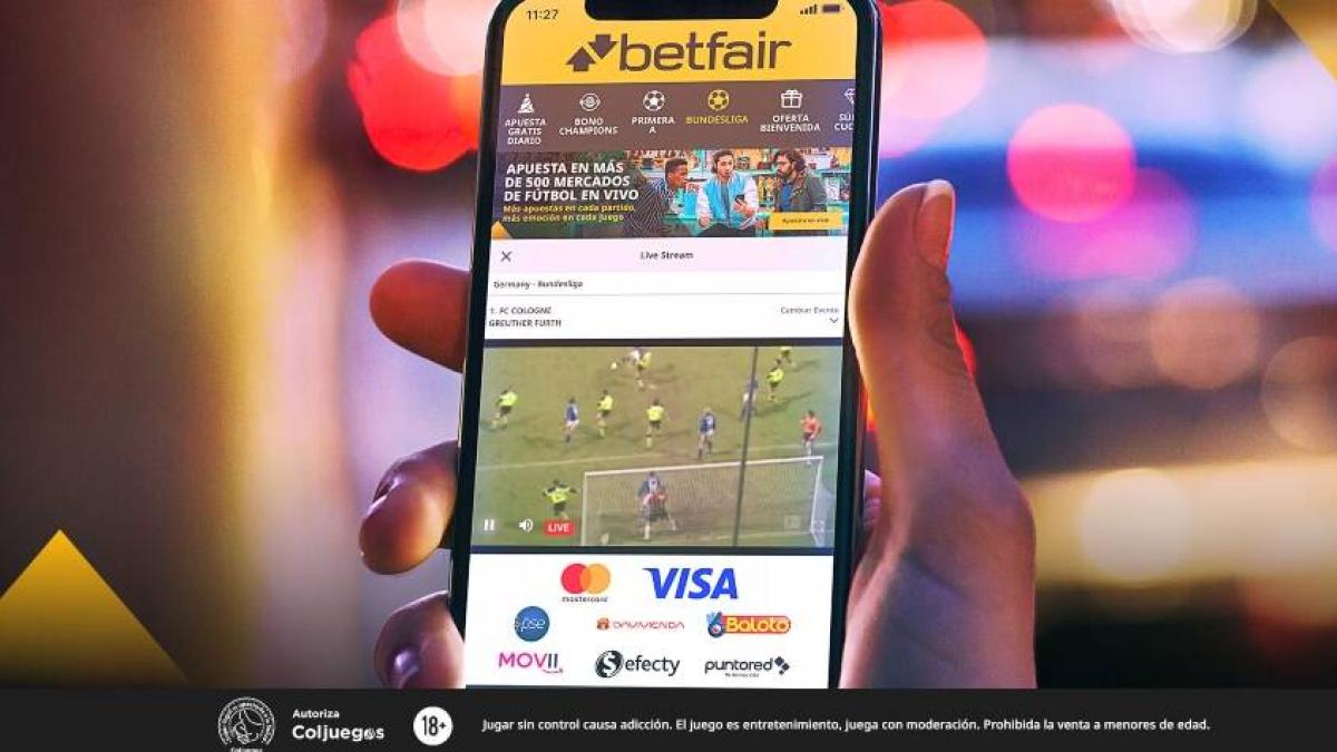 Interfaz de usuario de plataforma de apuestas en dispositivo móvil