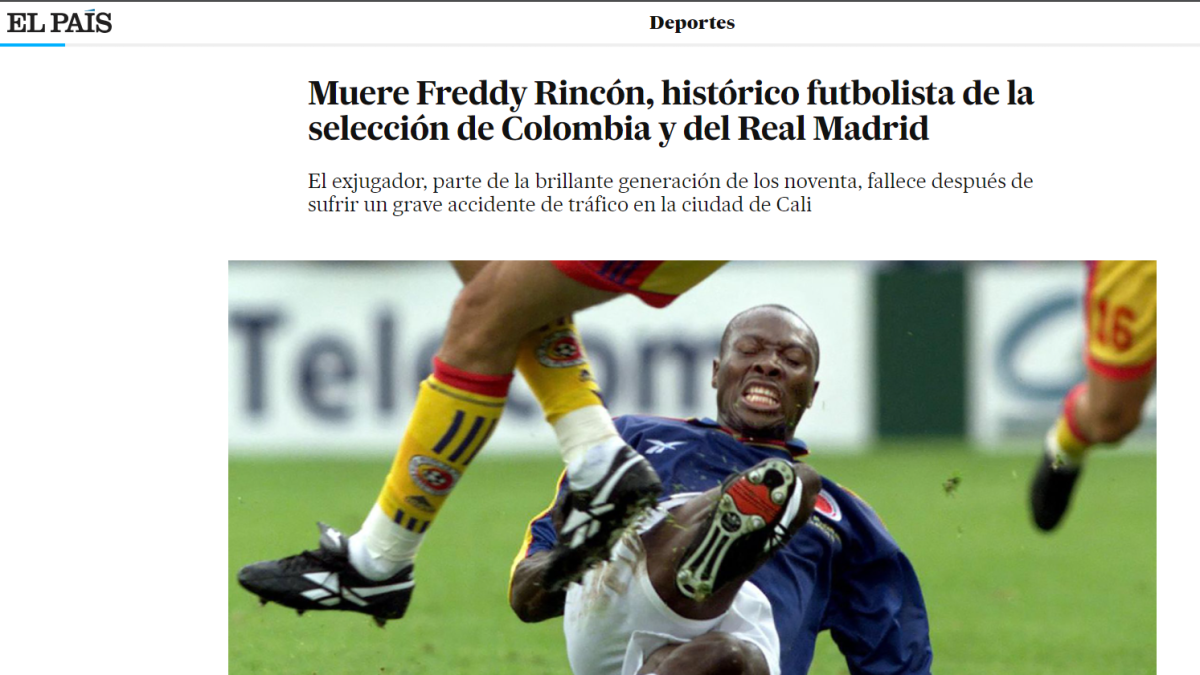Freddy Rincón: así registraron su muerte los medios internacionales