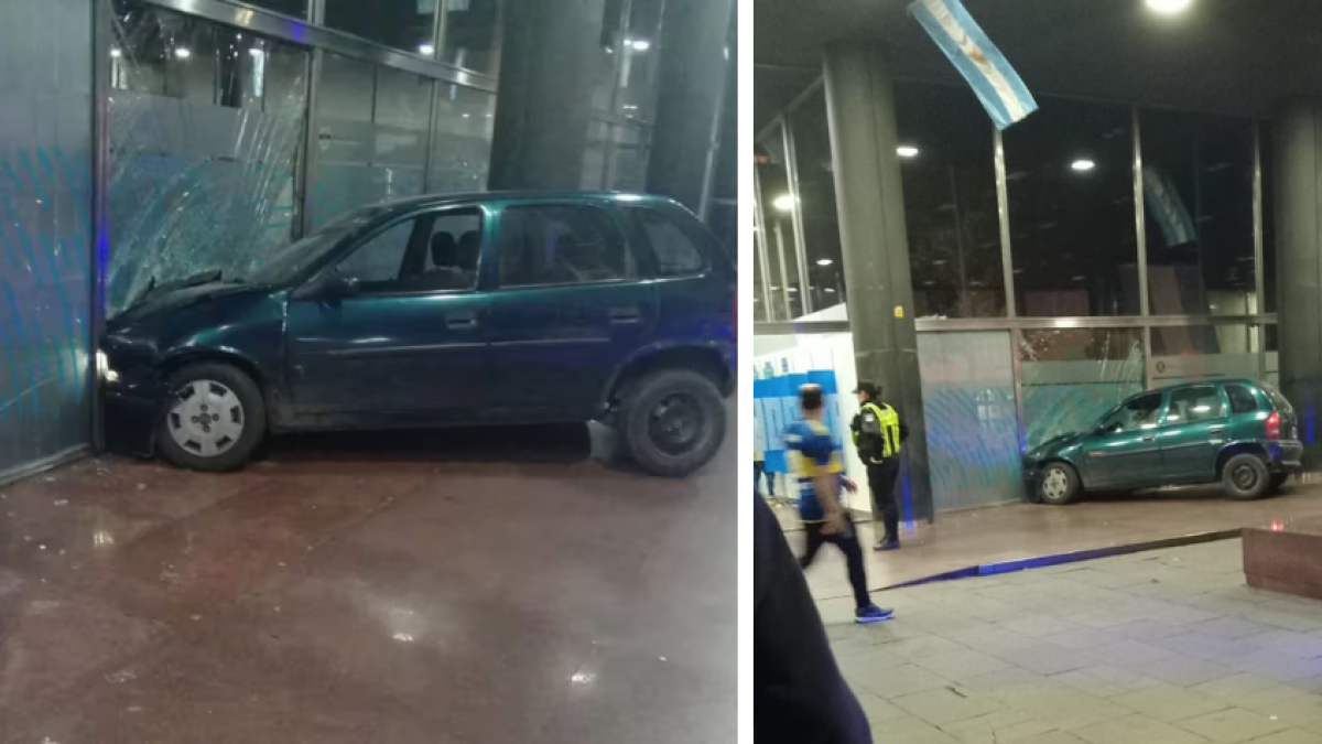 Hombre estrelló su carro contra la fachada de un banco luego de que le ...