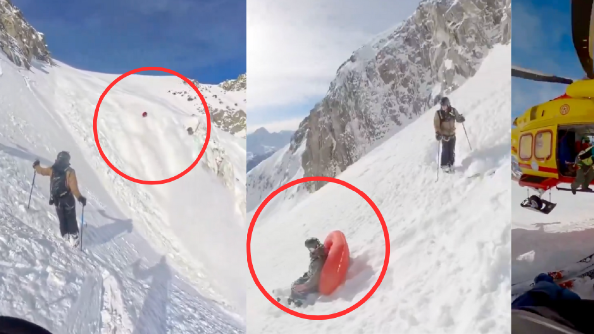 El escalofriante video muestra cómo un esquiador fue arrastrado por una ...