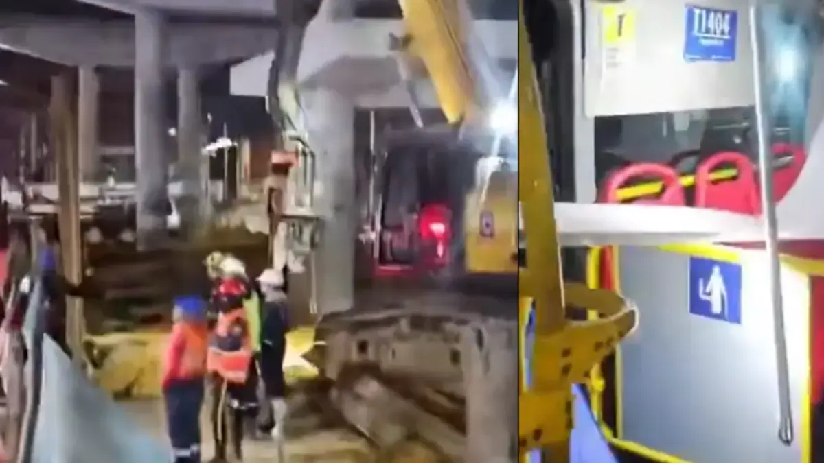 Empresa Metro de Bogotá se pronuncia tras el accidente que dejó cuatro personas heridas por la caída de maquinaria sobre un bus de TransMilenio